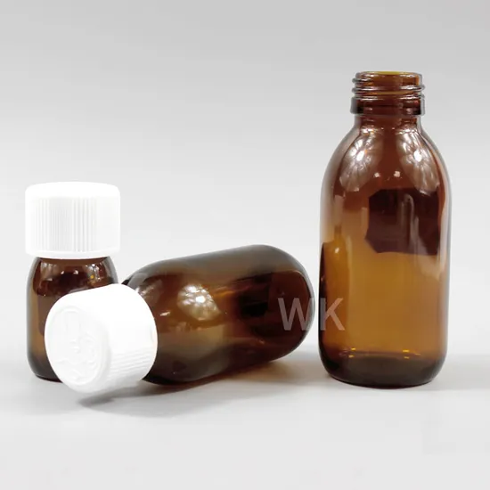 Empty Amber 30ml Clear Glass Syrup Bottle with Child-Resistant Cap