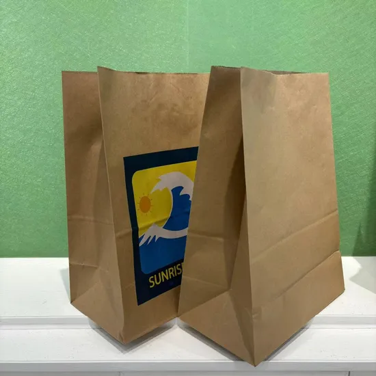 Manufacturer Printed Large Plain Brown Sos Recycled Kraft Paper Carrying Bag