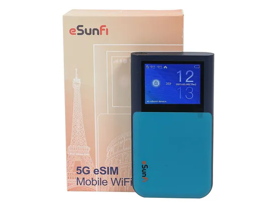 Wireless 5g Esim WiFi6 Dual Band Portable Pocket WiFi Router Supporter 4G 5g Data for Travelers