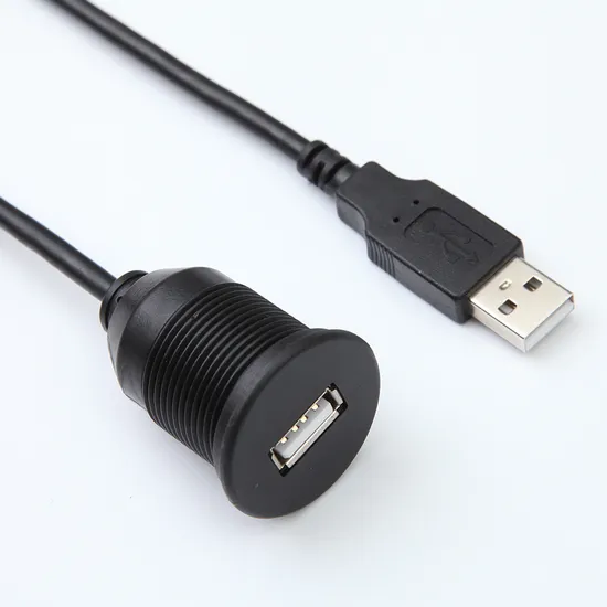 Single Port USB 2.0 Car Mount Flush Cable Waterproof Extension Data Cord