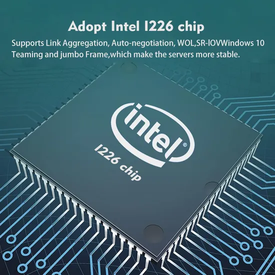 Adopt Intel I226 Chip Pcie2.0X4 PCI-E Riser Card 2500/1000/100/10Mbps 4xrj45 Quad-Port Gigabit Ethernet Network Interface Adapter Supply Poe