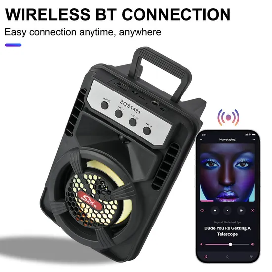 4 Inch RGB Light Portable Bt5.0 Speaker Mini Wireless Bluetooth Bass Outdoor Speaker Battery Stereo Karaoke