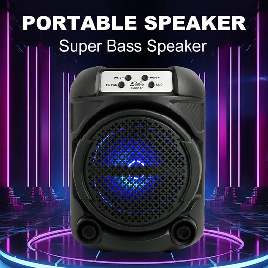 Factory Mini Portable Blue Tooth LED Wireless Speaker with Surround Setting Computer Use Battery Power