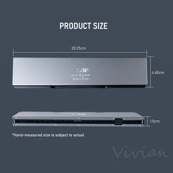 Multi-Device Foldable Ultra Slim Wireless Bluetooth Keyboard with Build-in Stand Holder, Aluminum Body Folding Keyboard for Ios Android