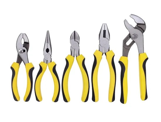 Professional Hand Tools 5-Piece Pliers Set with Sharp Blades & Bi-Colour Handles for Tradesman
