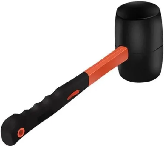 High Quality ODM Factory Rubber Mallet Hammer Non-Slip Shock-Absorbing Fiberglass Handle Woodworking Yiwumarket