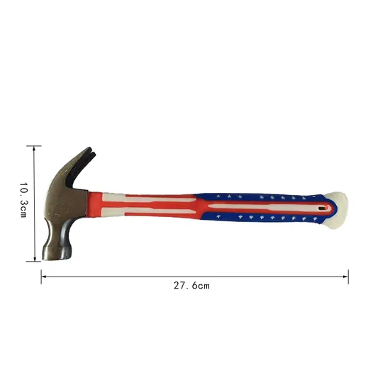 Iron Handle Covered with Plastic Household Claw Hammer Nail