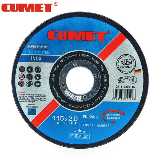 Cumet 4.5" Cutting Wheel for Metal and Inox Factory Price New Tech