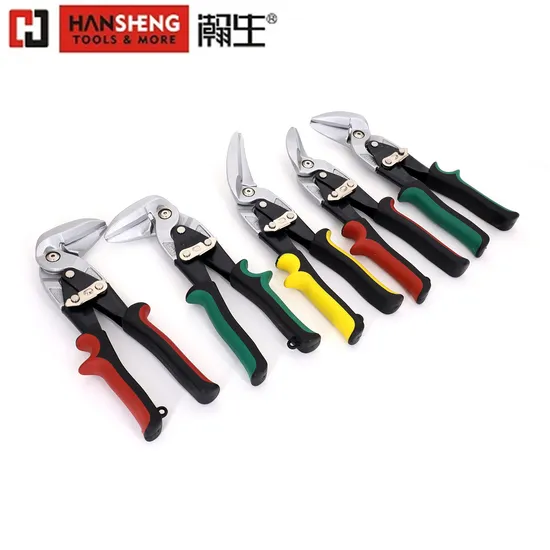 Professional Hand Tools, Made of Carbon Steel, Cr-V, Nickel Plated, TPR Handle, Straight, Right and Left, Heavy Duty, Aviation Snips