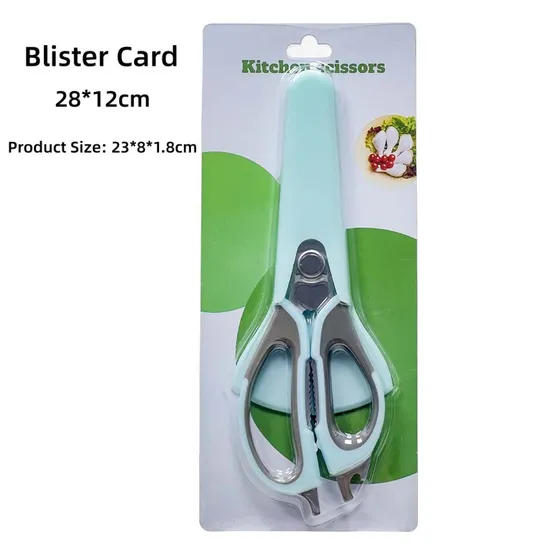 Kitchen Scissors with Magnetic Holder, Heavy Duty Kitchen Shears Meat Scissors, Multifunctional Stainless Steel Cooking Poultry Scissors for Household--3.0mmblu