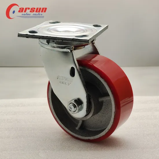 5 Inch Iron Core PU Castor Heavy Cast Iron Casters Swivel 125mm Industrial Caster Wheel