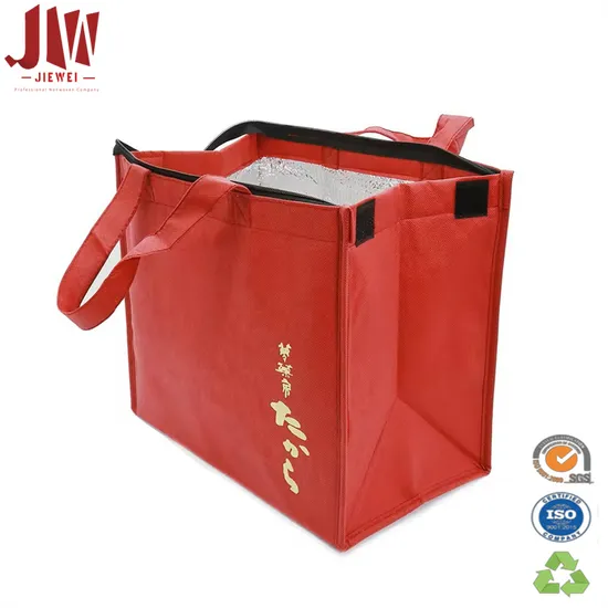 Large Capacity Insulated Aluminum Foil Lunch Cooler Bag Secure Non-Woven Portable Cooler Bag