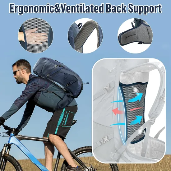 Outdoor Hiking Backpack with Hydration System Compatibility and Rain Cover for Adventurous Trips