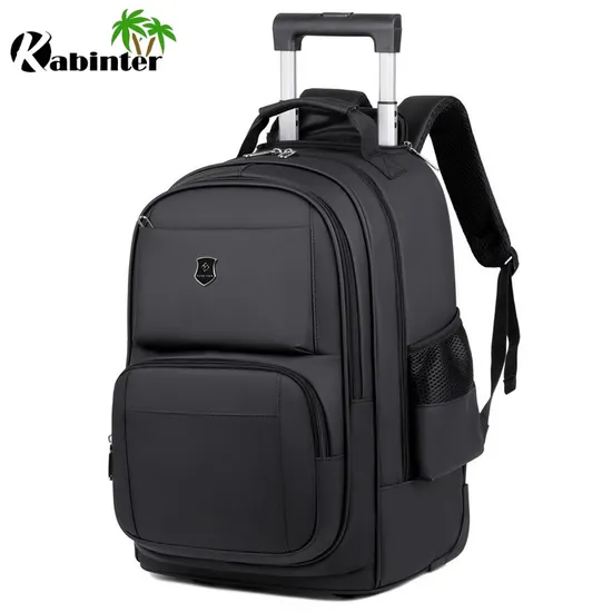 Trolley Backpack Bag Men′s Travel Bag with Trolley Inside 1680d Backpack with Aluminum Trolley Handle China Munfacturer
