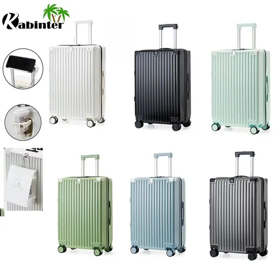 New Style ABS+PC Luggage with Aluminum Trolley Luggage Set Water-Proof Travel Suitcase