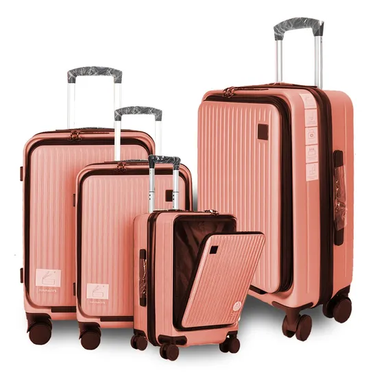 ABS Material Front Open Luggage Set Three Sizes with Tsa Lock Expander