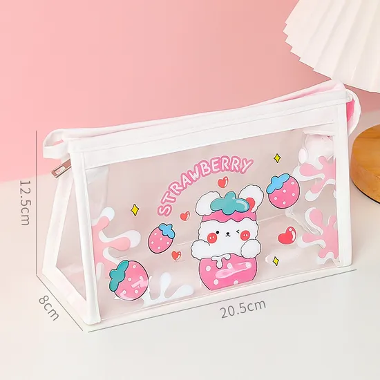 Elementary School Girl Heart Cartoon Makeup Bag