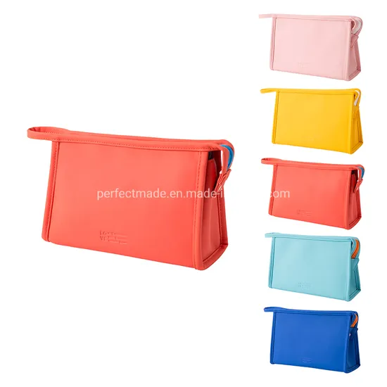 Factory Zipper Cute Portable Travel PU Leather Makeup Bag