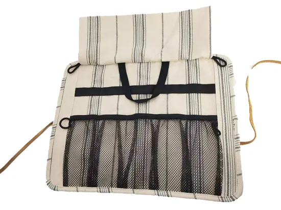 Camping Picnic Tableware Storage Bag Portable Hanging Canvas Kitchen Cooking Utensils Bag