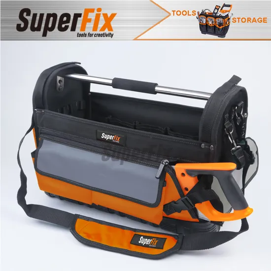 Heavy Duty Multifunctional Tool Bag with Tubular Handle, PP Bottom, Large Capacity