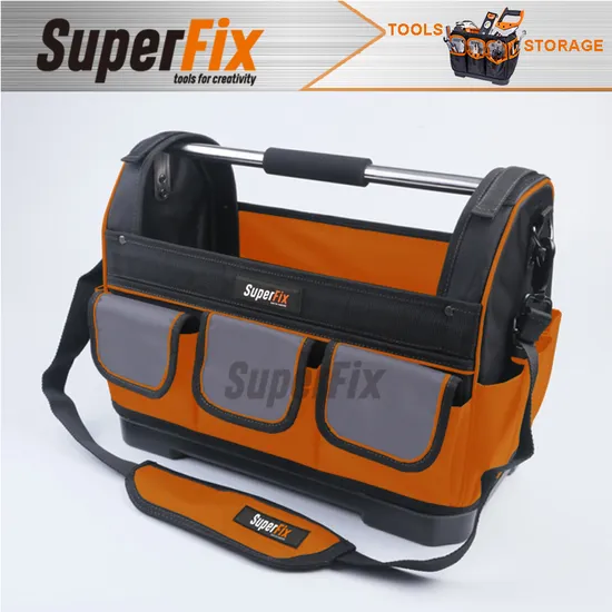 Multi-Purpose Tool Bag with Tubular Handle, Nylon, 42X23X37cm, Metal Buckle, Toolkit
