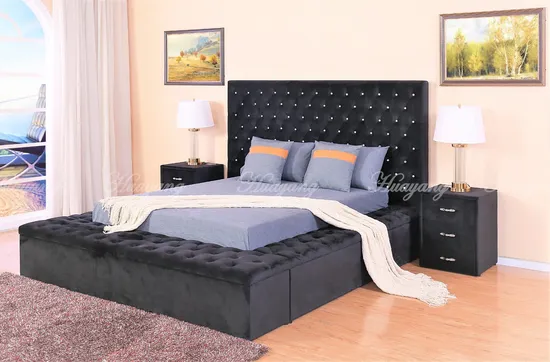Double Huayang Customized King Size Bed Modern Hotel Furniture