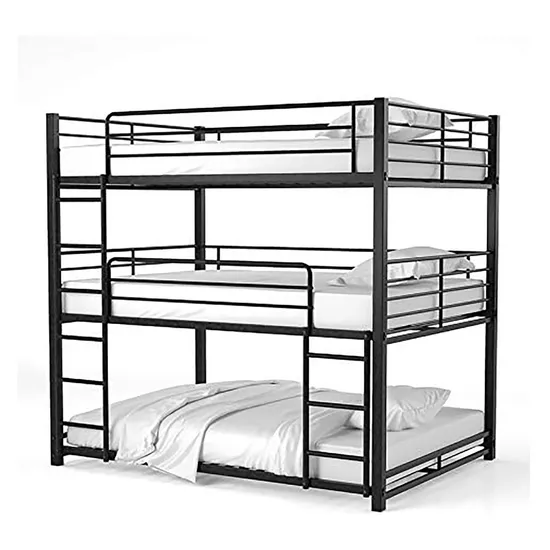 Wholesale Modern Customized Wooden Metal Bunk Bed Framewith Ladder Adult Kids Loft School Hotel Hostel Home Bedroom Furniture Student Dormitory Space Saving Bed