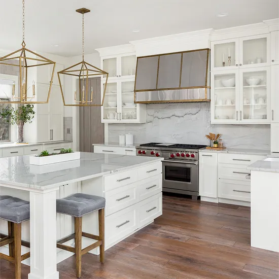 Wooden Frame Modern Kitchen Cabinets Shaker White Kitchen Cabinet Sets for Apartment