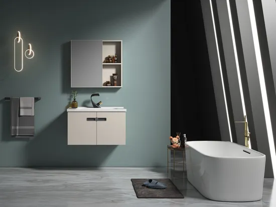 Elegant Minimalist Stainless Steel Bathroom Cabinet with Antibacterial and Mold-Proof Features