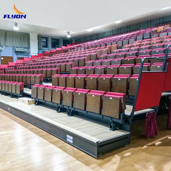 Indoor Auditorium Retractable Bleacher Telescopic Seating Tip up Chair