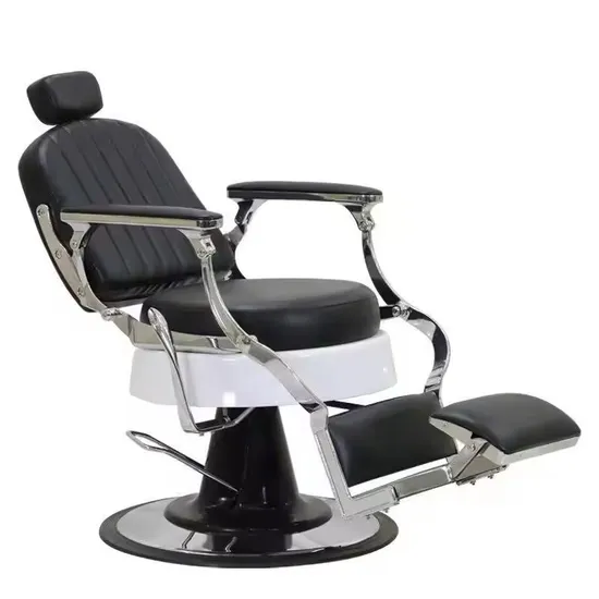 Luxury Leather Men′s Vintage Barber Chair Barbershop Stylist Chair Vintage Replaceable Beauty Salon Chair
