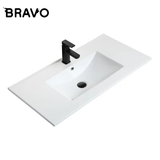 Bravo Modern Simplicity Sanitary Ware Washing Sink White Ceramic Single Basin