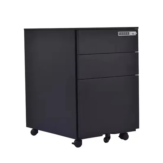 Home Office Furniture Movable 3 Drawer Filing Cabinet Metal Mobile Pedestal Movable Home Office Mobile Storage Cabinet