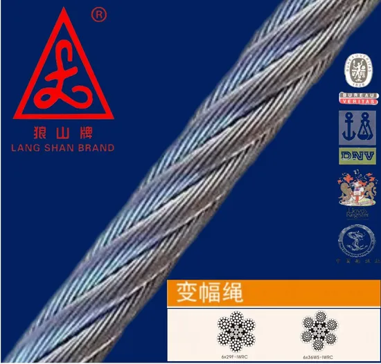 6X29f 8~120mm Cable Galvanized or Ungalvanized Steel Wire Rope for Truck Cranes Lifting
