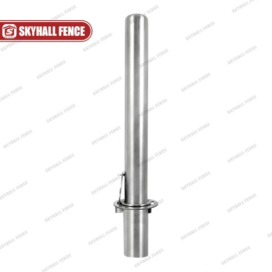 10mph Fixed Stainless Steel Crash Rated Bollards Brushed Stainless Steel Bollards