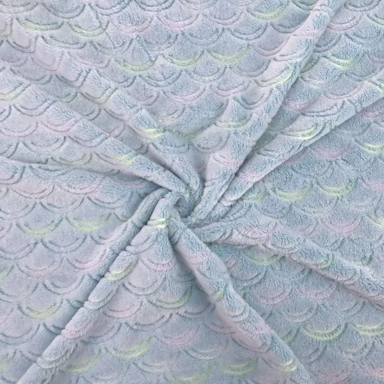 Ployester Jacquard Mermaid Flannel Fleece Fabric for Pajamas Toy and Baby Blanket