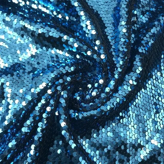 Yigao Textile Blue Sequin Fabric Shiny Sequins Fashion Garments Fabric
