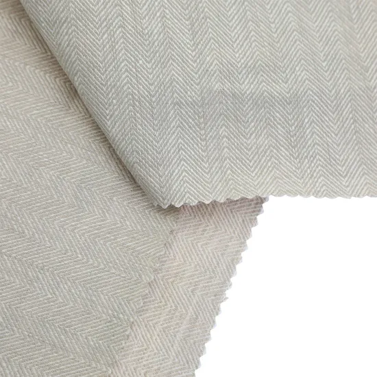 100% Linen Herringbone Fabric 225GSM Durable & Elegant for Fashion and Upholstery