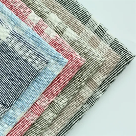 Yigao Textile Pure Linen Yarn Dyed Slub Plaid Fabric Garment Fabric