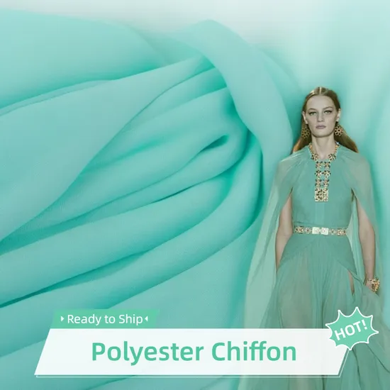 Chiffon Pearl Fabric 100% Polyester 65GSM Lightweight Breathable for Summer Dress Shawl