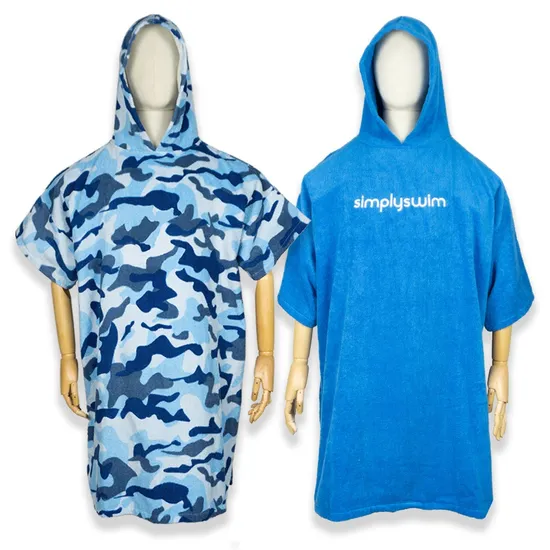 Custom Hooded Beach Changing Towel Super Absorbent Terry Toweling Surf Poncho