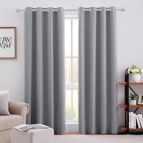 Living Room Gray Blackout Curtain Fabric Curtain Zhejiang Home Textile Can Be Customized Finished Curtains