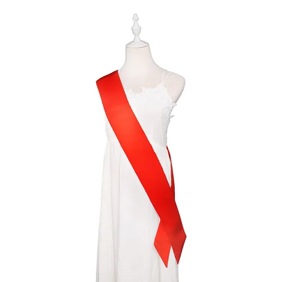 Factory Wholesale Customized Logo Printed Plain Blank Sashes for Wedding Birthday Bachelorette Party Favors