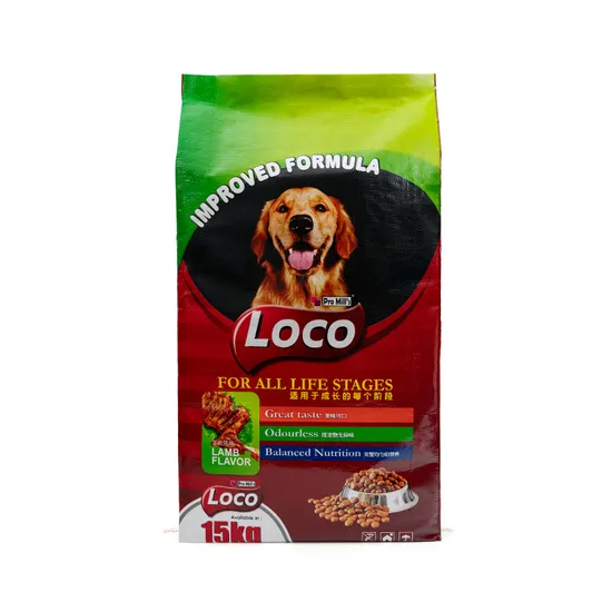 Moisture Proof Recyclable 15kg Pet Food Packaging Custom Printed Woven Bag for Dog/Cat Food Packaging