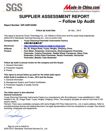 Glass Type Glass Tube Rotameter Water Flow Meter (VA30S)