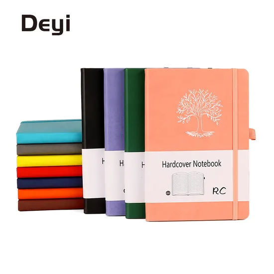 Cmyk Color A5 Hardcover Classic Ruled Journal/Business Notebook with Strap