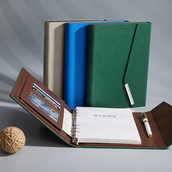 High Quality A5 PU Leather Notebook Loose-Leaf Bound Journal High-End Business Gift
