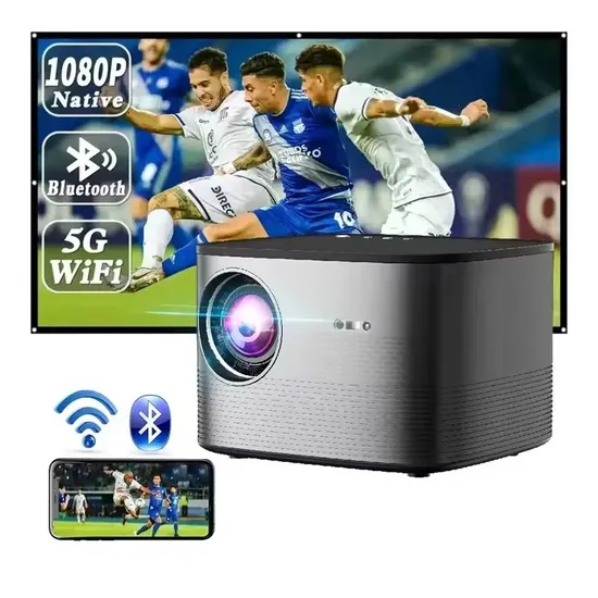 F18 Android 10 Projector Small Mobile Education Portable 350 ANSI Home Cinema Smart WiFi Mini Android Projector 4K 3D Video Electronic 5g WiFi Projector