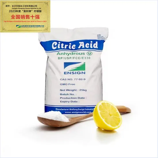 High Purity Citric Acid Monohydrous and Anhydrous for Food Additives CAS77-92-9