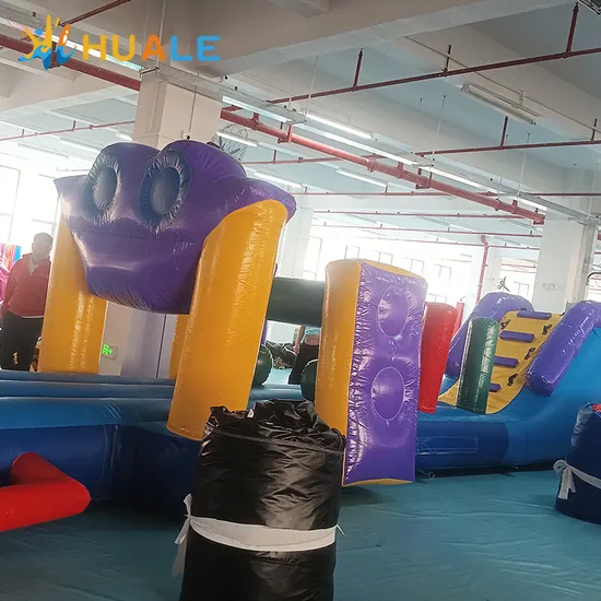 Popular Customized Inflatable Castle Bouncy Revolving Rainbow Water Jumping Obstacle Course Party Playground Decorative Balloon